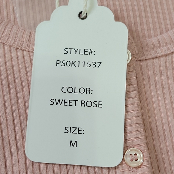 Pink Rose button front top - Picture 3 of 7